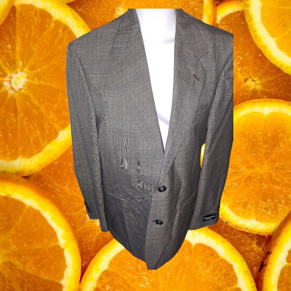 NWT Kilburne and Finch Black‎ and White Wool Blend Blazer Jacket Size 38R